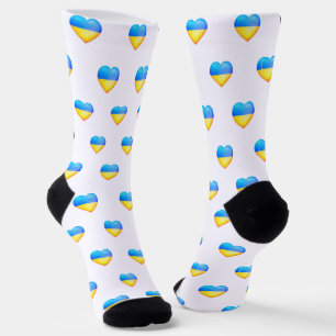 Hearts Socks Ukraine Flag Colours - Freedom - Peac