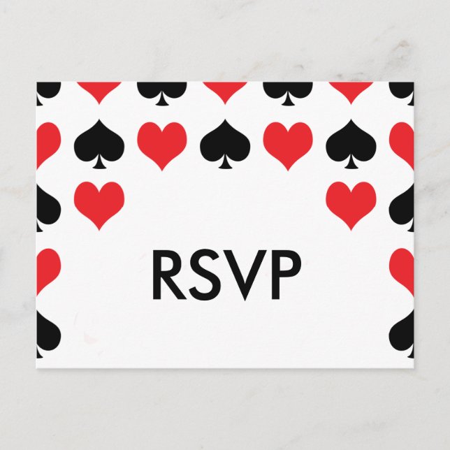 Hearts Spades Casino RSVP Postcard (Front)