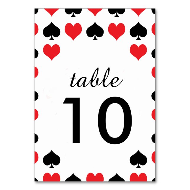 Hearts Spades Casino Table Card (Front)