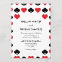 Hearts Spades Casino Wedding Invitation