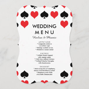 Hearts Spades Casino Wedding Menu
