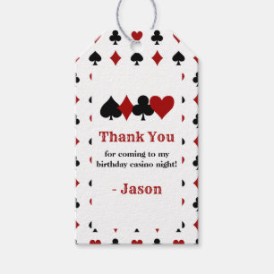 Hearts, Spades, Clubs, and Diamonds Casino Themed Gift Tags