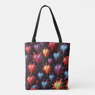 Hearts Splash Art  Tote Bag
