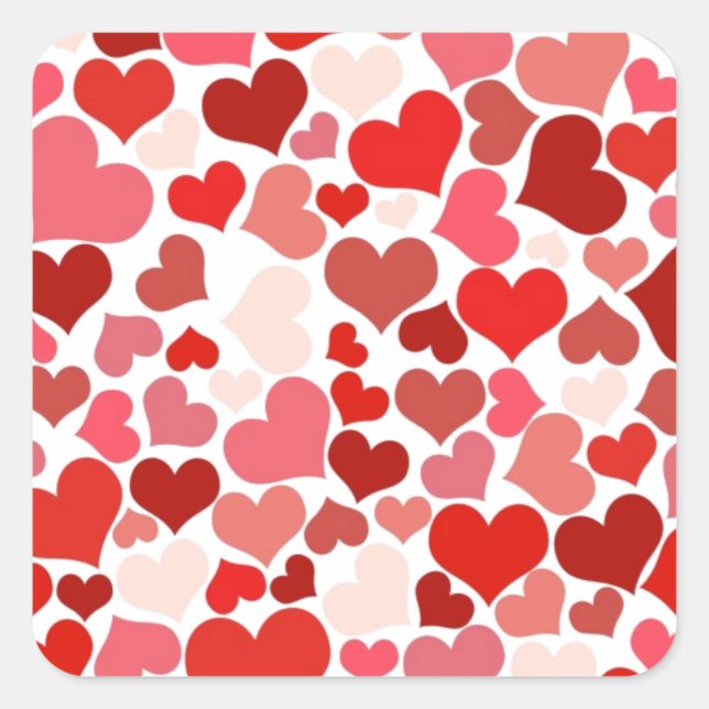 Hearts Square Sticker (Front)