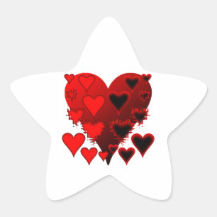 Hearts Star Sticker
