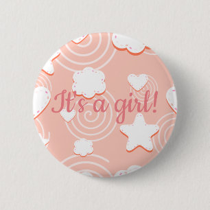 Hearts, Stars & Swirls of Pink Breeze 6 Cm Round Badge
