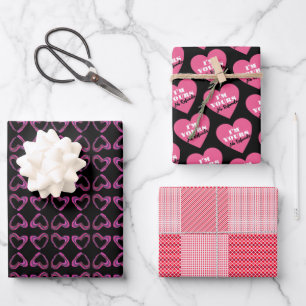Hearts, Stripes And Valentines Wrapping Paper