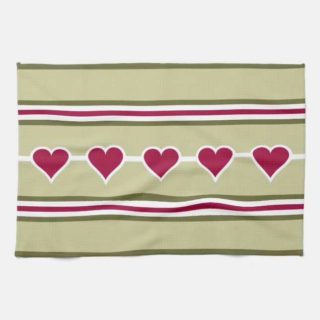 Hearts & Stripes custom kitchen towels (Horizontal)