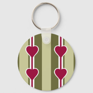 Hearts & Stripes key chain, customisable Ring
