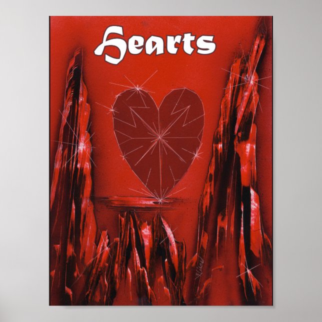 Hearts Suit Poker Game Poster (Front)
