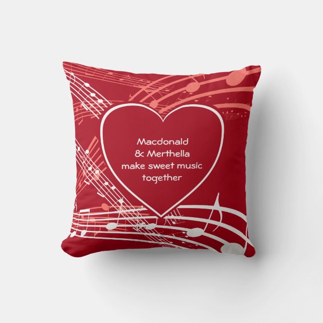 HEARTS SWEET MUSIC | Christian | Personalised Cushion (Front)