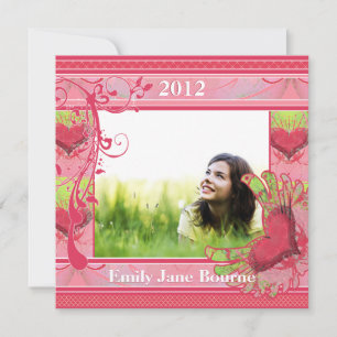 Hearts & Swirls Graduation Picture Class of 2012 Announcement