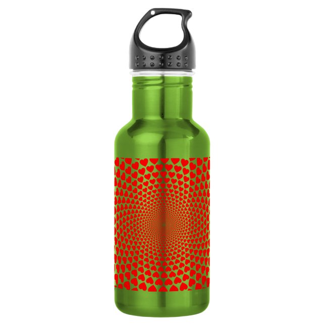 Hearts Symbols Red Mandala Pattern-25870 532 Ml Water Bottle (Front)