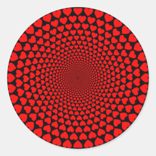 Hearts Symbols Red Mandala Pattern-25870 Classic Round Sticker
