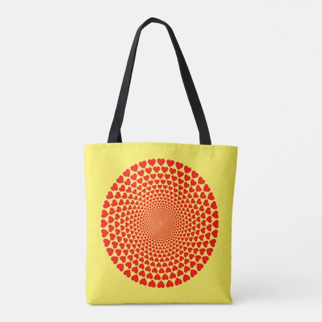 Hearts Symbols Red Mandala Pattern-25870 Tote Bag (Back)