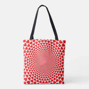 Hearts Symbols Red Mandala Pattern-25870 Tote Bag