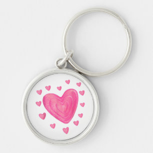 Hearts T Shirt Kids School Valentines Day Girls Bo Key Ring