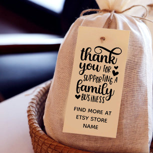 Hearts Thank You For Supporting Family Business Rubber Stamp