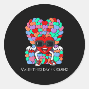 Hearts Throne Valentines Day Fun Boys Girls Kids 1 Classic Round Sticker