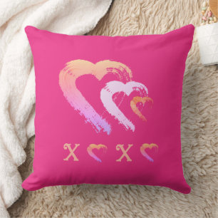 Hearts Throw Pillow