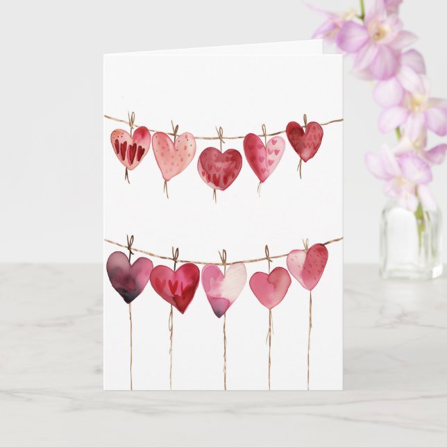 Hearts Tied to a Line Card (Orchid)