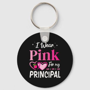 Hearts Together I Wear Pink For My Principal Breas Key Ring