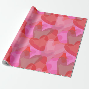 Hearts Transparent Shape Pattern  Wrapping Paper