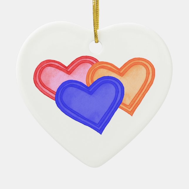 Hearts Trio Ornament (Front)