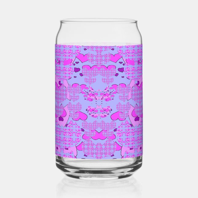 Hearts Tulips Can Glass (Front)
