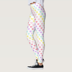 Hearts Unicorn Rainbow Colours Valentines Day Leggings