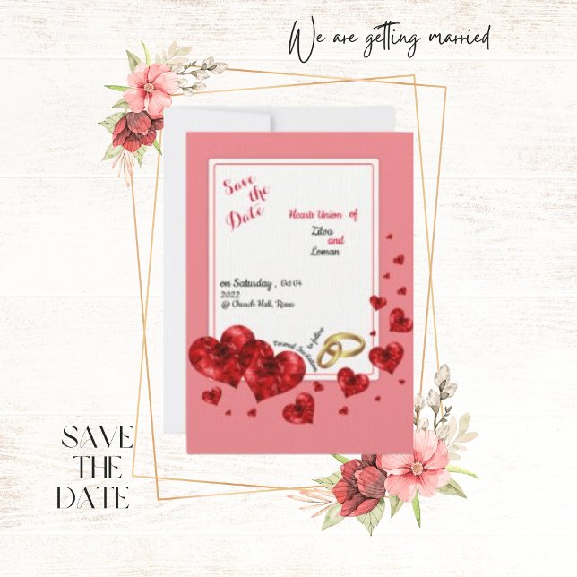Hearts Union Of, Laid Paper Save The Date Card (Creator Uploaded)