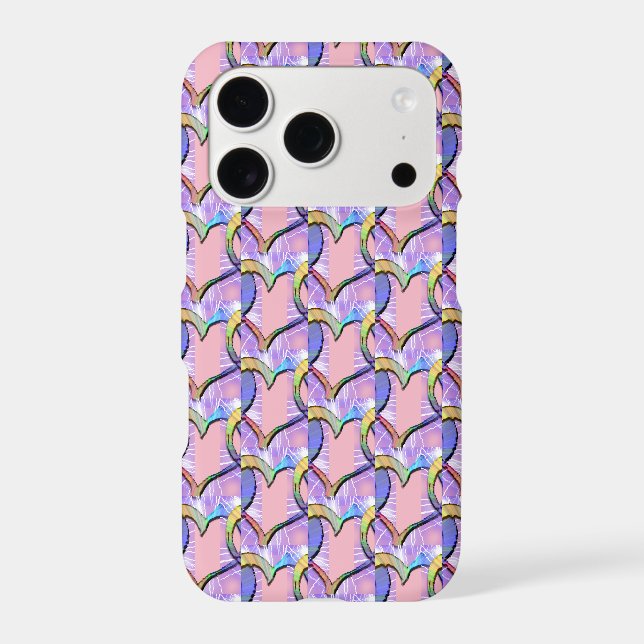 Hearts Upon Hearts Psychedelic Pattern iPhone Case (Back)