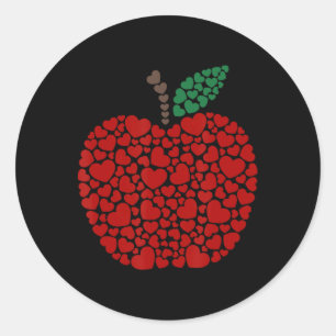 Hearts Valentine#39;s Day Teacher Students Classic Round Sticker