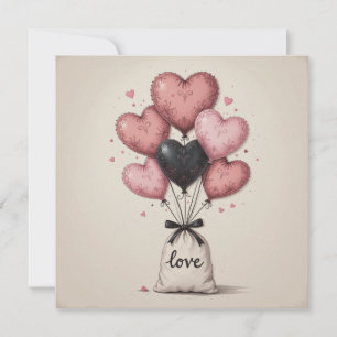 Hearts Valentine´s Balloons Card