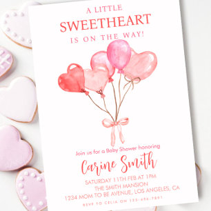 Hearts/Valentine Themed Baby Shower Invitation