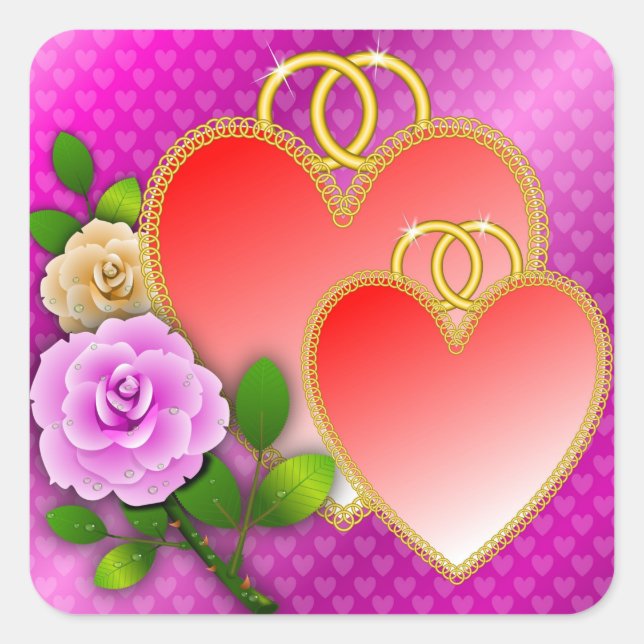 Hearts Valentine's Day-20362 Square Sticker (Front)