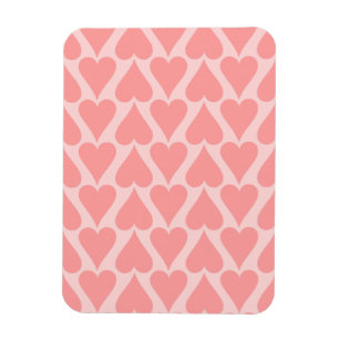 Hearts Valentine's Day Background Coral Pink Magnet