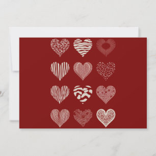 Hearts Valentine's Day Nine Hearts Valentine Love Holiday Card