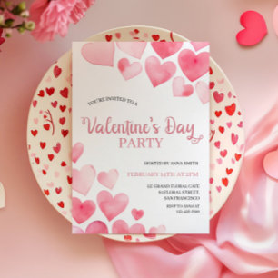 Hearts Valentine's Day Party Invitation