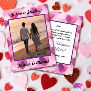 Hearts Valentine's Day Photo and Custom Poem Holiday Card