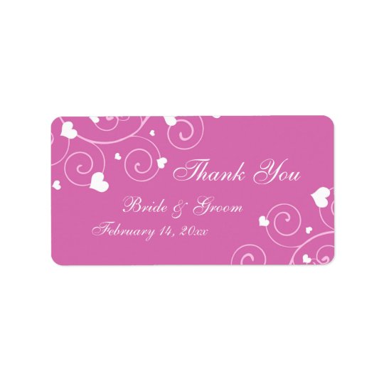 Hearts Valentine's Day Wedding Labels