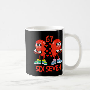 Hearts Valentines Funny Six Seven 6 7 Meme Gen Alp Coffee Mug