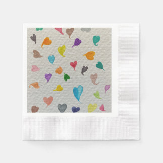 Hearts Watercolor Napkin