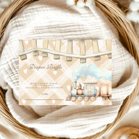 Hearts Watercolor Train Shower Diapper Raffle