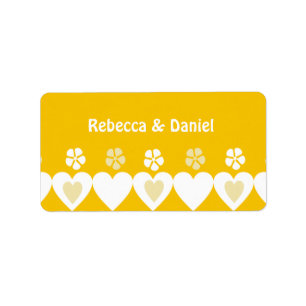 Hearts Wedding Favour Labels