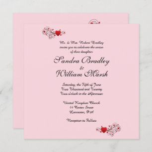 Hearts Wedding Invitation