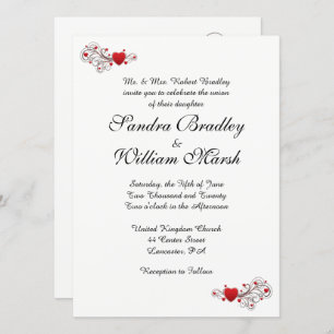 Hearts Wedding Invitation