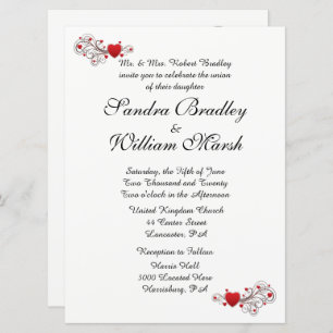 Hearts Wedding Invitation