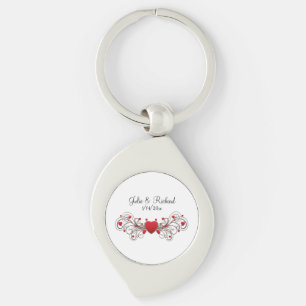 Hearts Wedding Party Gift Key Ring