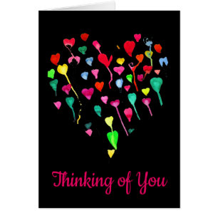 Hearts whimsical colourful rainbow heart art